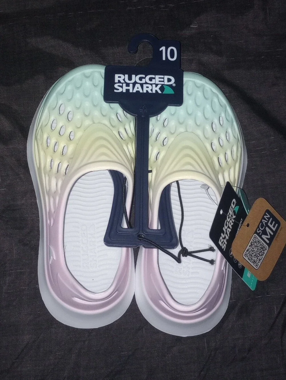 NWT Rugged Shark Slip-On Clogs in Pastel Ombre, Size 10